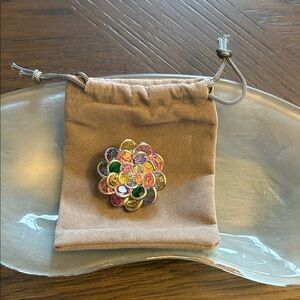 Vintage Bezel Set Pastel Tutti Fruitti Brooch